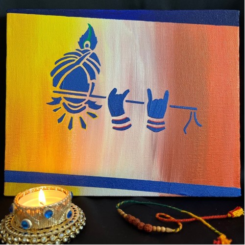 Shree Krishna original acrylic painting on cotton canvas