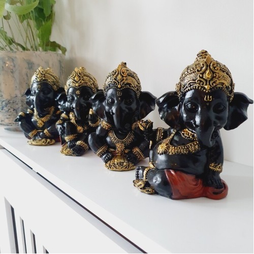 Black Ganesh Collection - Ganesha Statues Set of 4