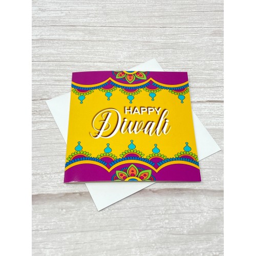 Happy Diwali card | Yellow