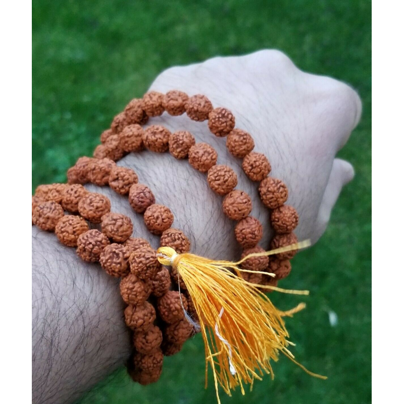 Hindu Authentic Rudraksha Yogic beads Meditation Praying Beads