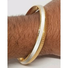 Silver Plated Designed Ridged Sikh Singh Khalsa Kada Bangle Kara Bracelet QD1