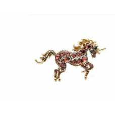 Stunning vintage look gold plated unicorn horse celebrity brooch broach pin f18