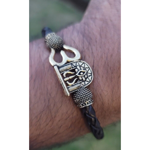 Shiv trishul bracelet kara hindu good luck kada evil eye protection bangle cc12