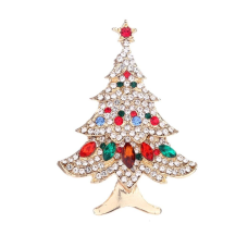 Vintage look stunning diamonte gold plated christmas tree brooch cake pin jjj37