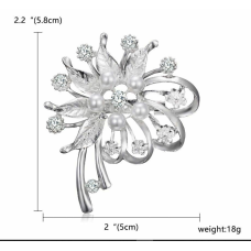 Vintage look silver plated lucky flower brooch suit coat broach collar pin ha9