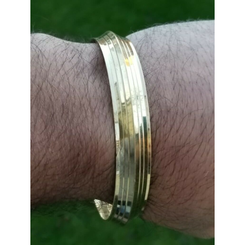 Brass kara sikh singh lines gold look kada khalsa hindu healing chakri bangle t6