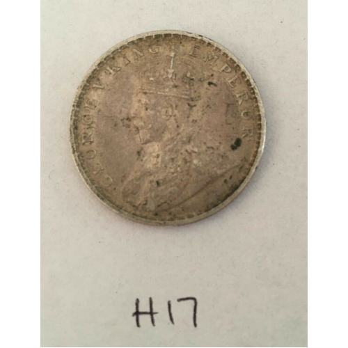 Antique fine silver one rupee british india 1911 king george coin h17 uncleaned