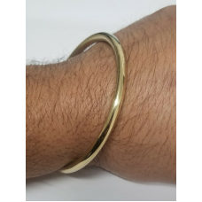 Sikh Brass Kara 22ct Gold look Smooth Round Sikh Singh Kaur khalsa Bangle K7A