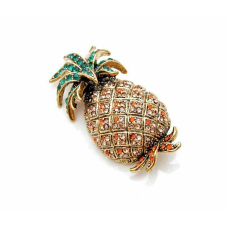 Stunning vintage look gold plated pineapple designer brooch broach cake pin b51