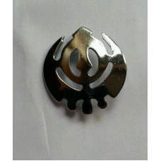 Unisex chrome plated plain punjabi sikh small khanda brooch pin brilliant finish