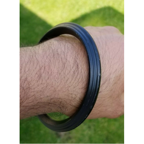 Black sarbloh pure iron kada lines heavy sikh singh kaur khalsa kara bangle l3