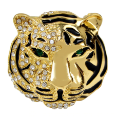 Stunning gold silver plated tiger leopard king celebrity brooch broach pin j28