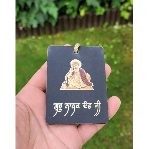 Sikh Guru Nanak Dev Ji Car Mirror HANGER Punjabi Singh Kaur Wood Pendant GG6 New