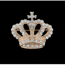 Queen crown brooch pin stunning diamonte gold silver plated broach royal designs