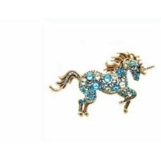 Stunning vintage look gold plated unicorn horse celebrity brooch broach pin f21