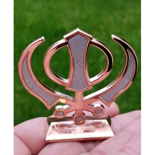 Sikh punjabi rose gold singh kaur khanda khalsa car dashboard desktop stand uu1