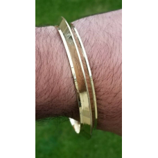 Sikh brass kara singh kaur bangle punjabi 22 ct gold look kada bracelet gift l14