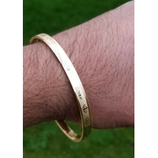 Stunning sikh singh kaur khalsa kara gold plated bangle smooth khanda design aa4