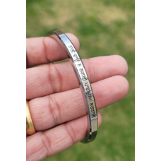 Sant Bhindranwale Kara Gurmukhi Kada Antique Silver Plated Sikh Singh Bangle E9