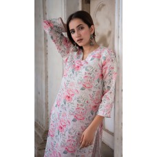 DESSERT ROSE LINEN KURTA