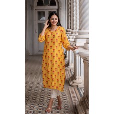 EKA SOFT SILK KURTA - MANGO YELLOW