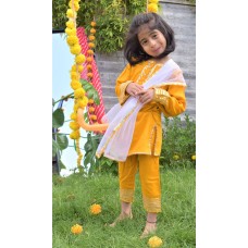 Manjal suit for little girls