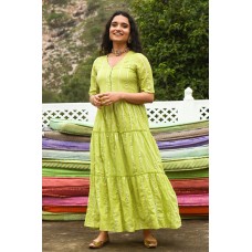 Meir Green Tier Maxi Dress