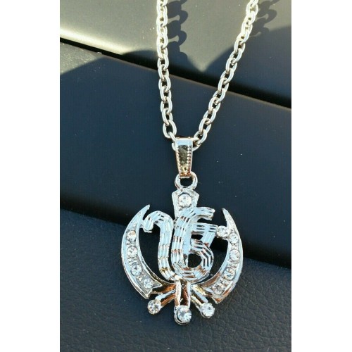 Silver plated punjabi sikh khanda ekonkar pendant chain car rear mirror hanging