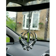 Large Stainless Steel Punjabi Sikh Large Khanda Pendant Car Mirror Hanging P2