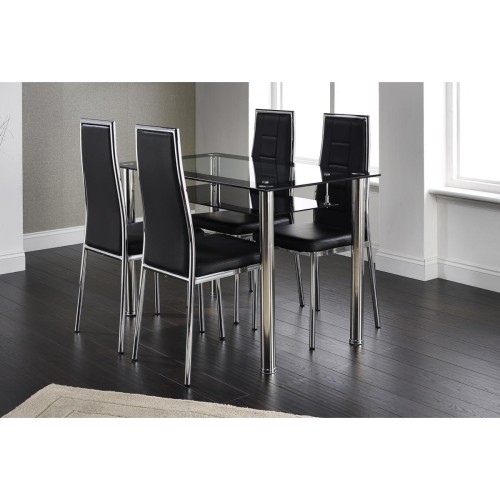 Andora Dining Chair Chrome & Black