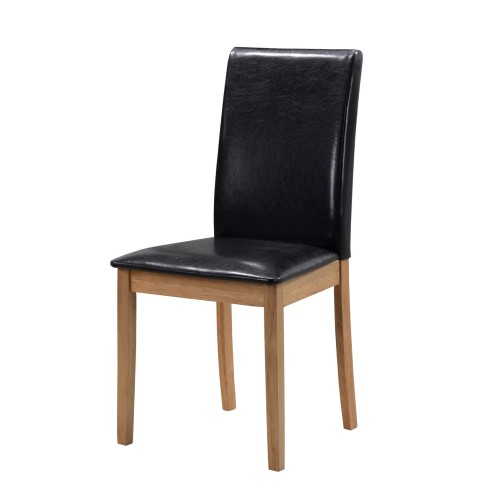 Healey PU Solid Rubberwood Chair Black