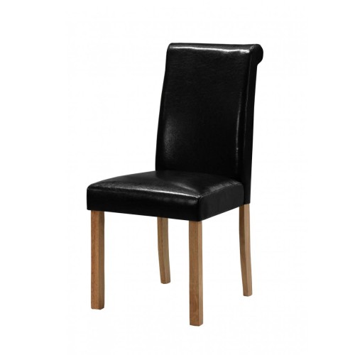 Jasper PU Solid Rubberwood Chair Brown