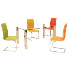 Valita PU Chairs Chrome & Green