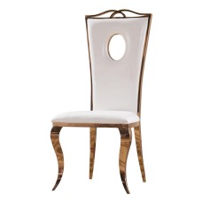 Pescara Dining Chair Stainless Steel & PU White