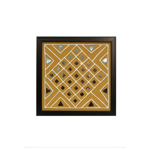 Handmade Lippan Art Wall Frame with Mud Design With Glass Chips