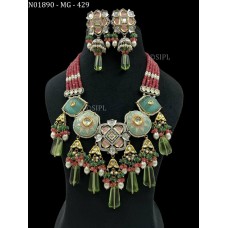 Big Siz, Meenakari- Kundan Necklace, Rajsathani jewelry, Rajwada Haar, Indian jewelry, Sabyasachi wedding necklac