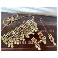 Pachi kundan choker set,Kundan Necklace,Rajsathani jewelry,Rajwada Haar,indian jewelry,Sabyasachi wedding necklace,kundan choker,wedding set