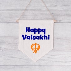 Happy Vaisakhi pennant flag, wall hanging Banner, decoration, Sikh festival