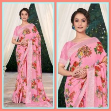 Floral print georgette saree 1542