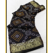 Silk bandhani 1646 ( dark brown colour not black )