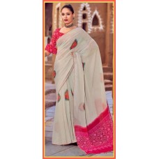 Georgette saree in light grey 1890